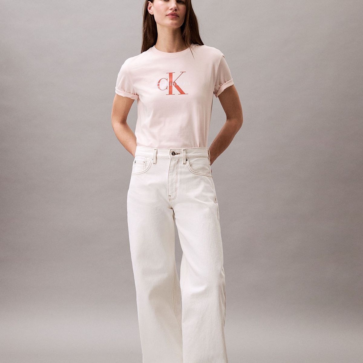 CALVIN KLEIN - Polera Classic Monogram Hero Rosado Calvin Klein