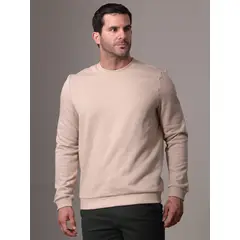 CALVIN KLEIN - Polerón Hallmark Beige