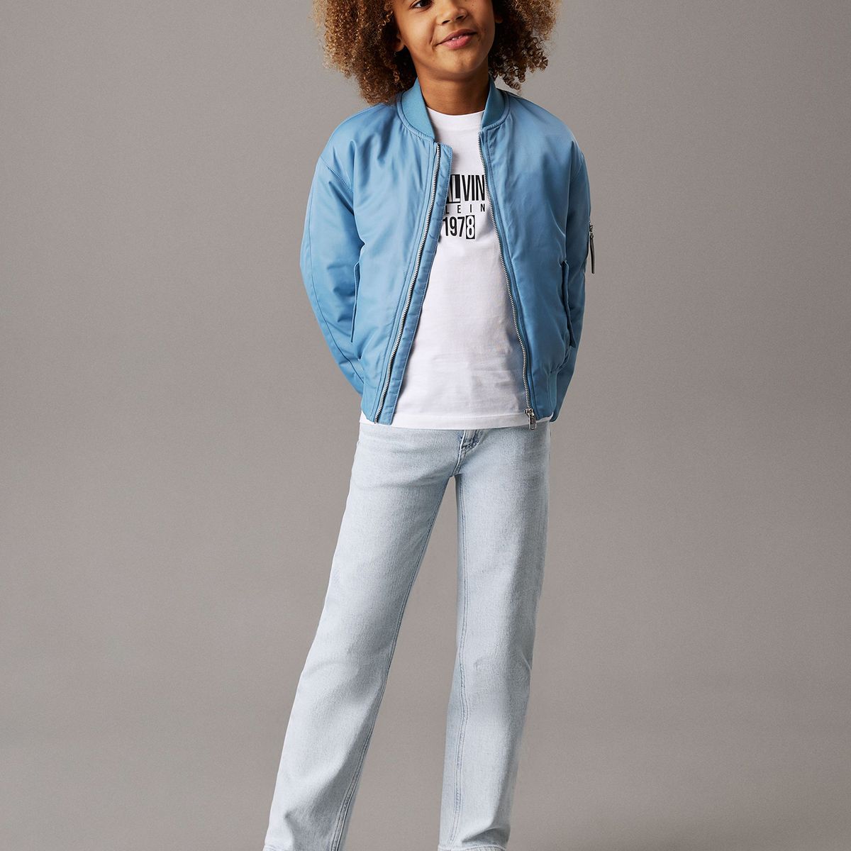 CALVIN KLEIN - Polera Niño Good Level Regular Blanco Calvin Klein