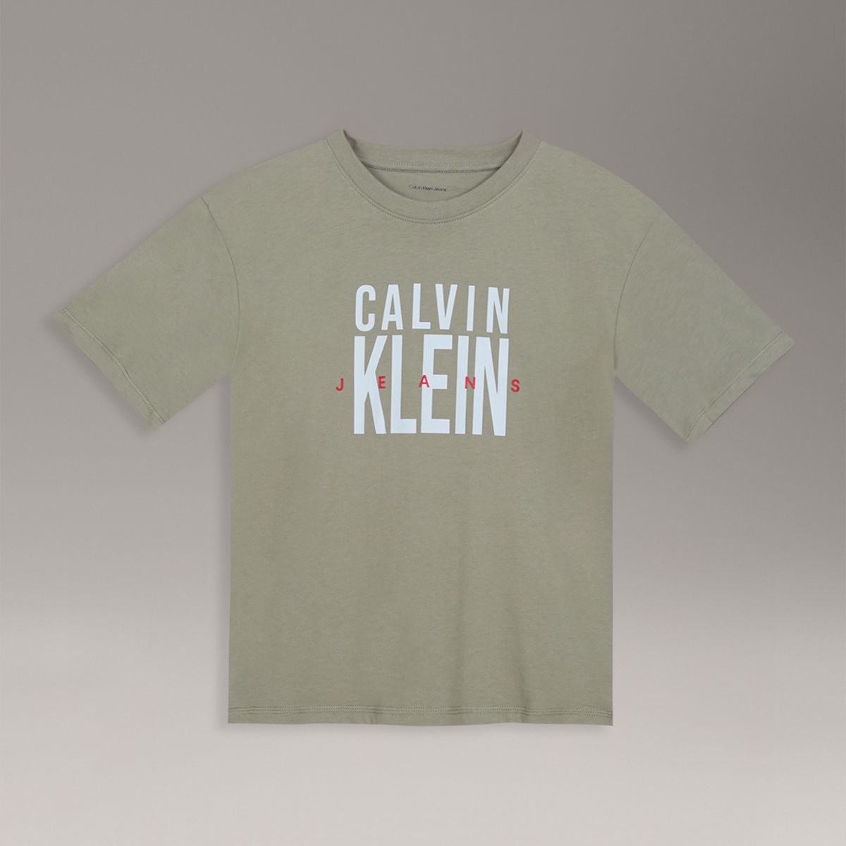 CALVIN KLEIN - Polera Niño Bold Ckj Graphic Verde Calvin Klein