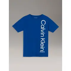CALVIN KLEIN - Polera Niño Vertically Azul