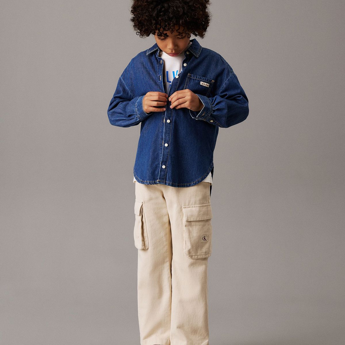 CALVIN KLEIN - Polera Niño Bold Ckj Graphic Blanco Calvin Klein