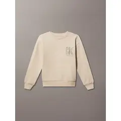 CALVIN KLEIN - Polerón Niño Summer Backprint Beige
