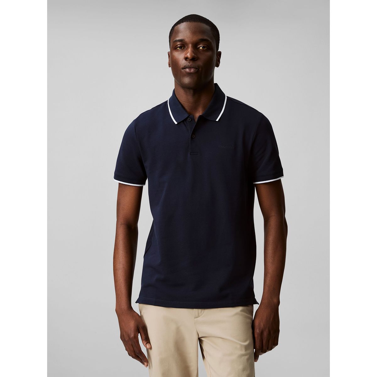 CALVIN KLEIN - Polo Stretch Solid Azul Calvin Klein