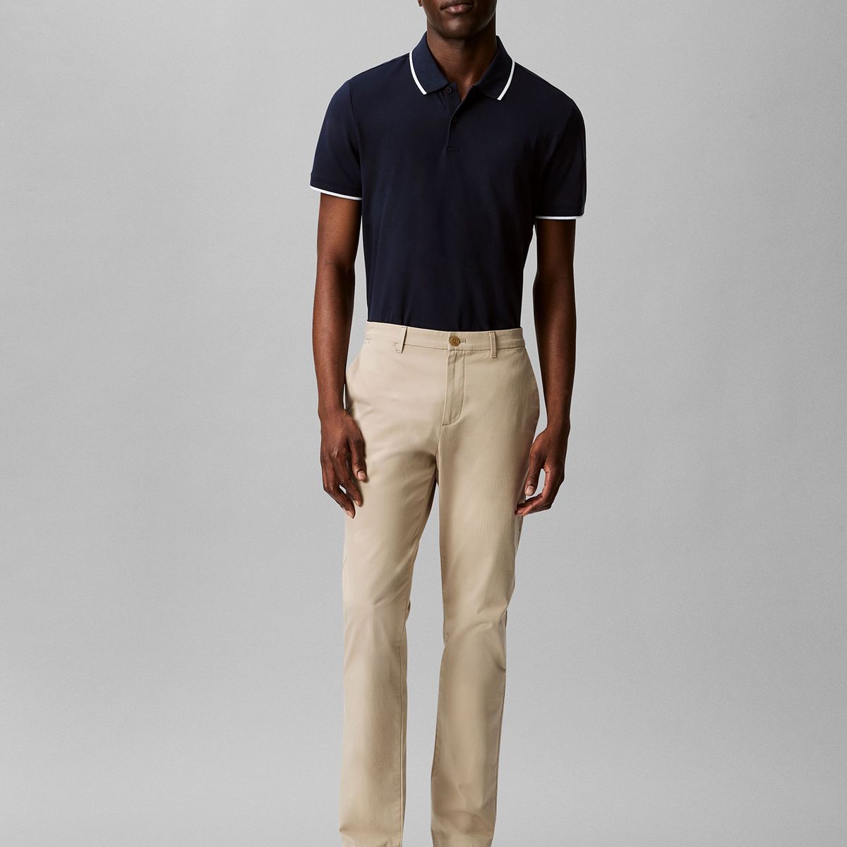 CALVIN KLEIN - Polo Stretch Solid Azul Calvin Klein