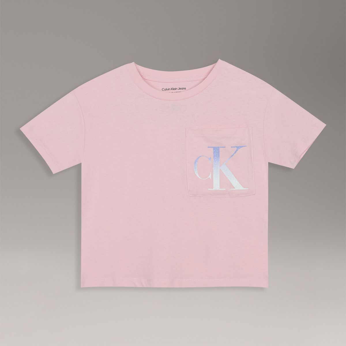 CALVIN KLEIN - Polera Niña Boxy Oversize Monogram Rosado Calvin Klein