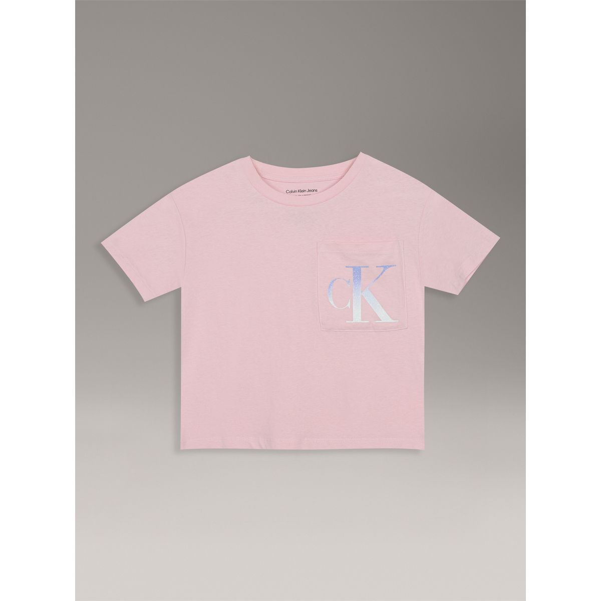 CALVIN KLEIN - Polera Niña Boxy Oversize Monogram Rosado Calvin Klein