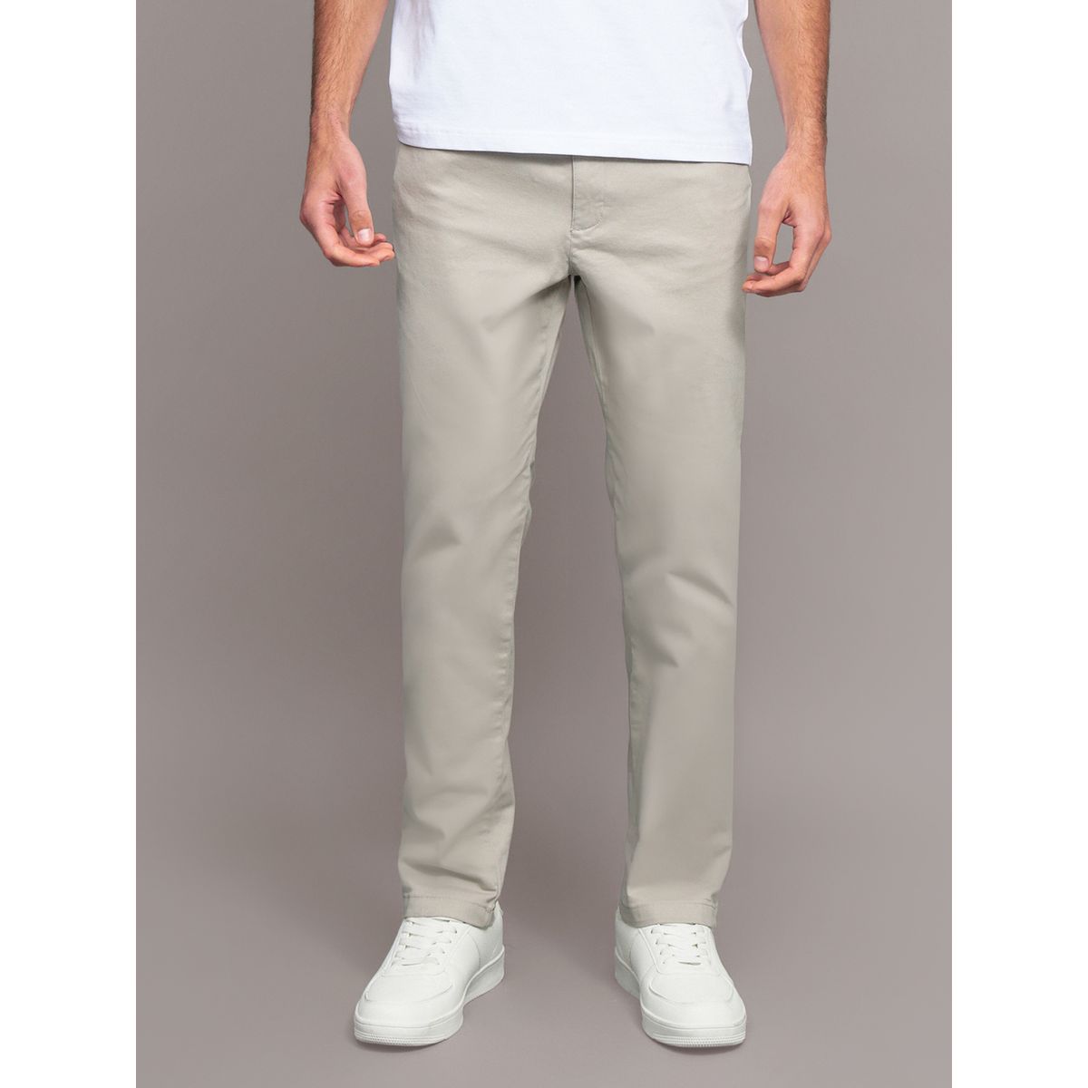 CALVIN KLEIN - Pantalón Slim Brushed Twill Beige Calvin Klein