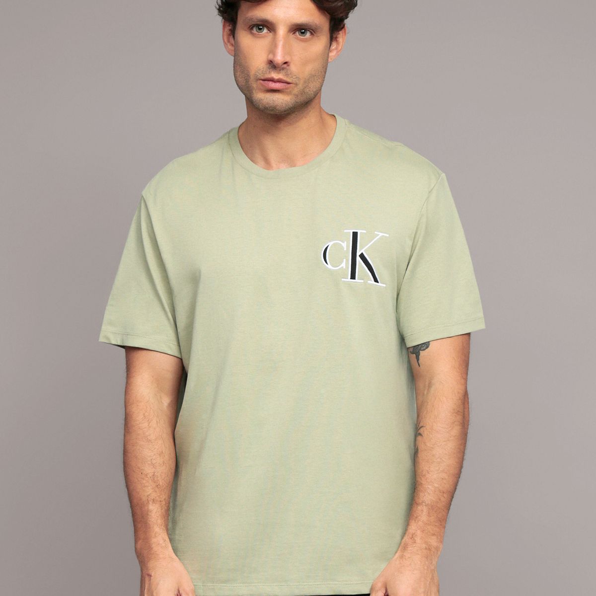 CALVIN KLEIN - Polera 20S Varsity Verde Calvin Klein