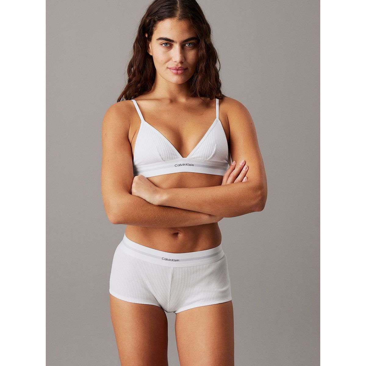 CALVIN KLEIN - Bralette Cotton Modal Stretch Rib Blanco Calvin Klein