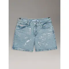 CALVIN KLEIN - Short Niña Foil Printed Celeste