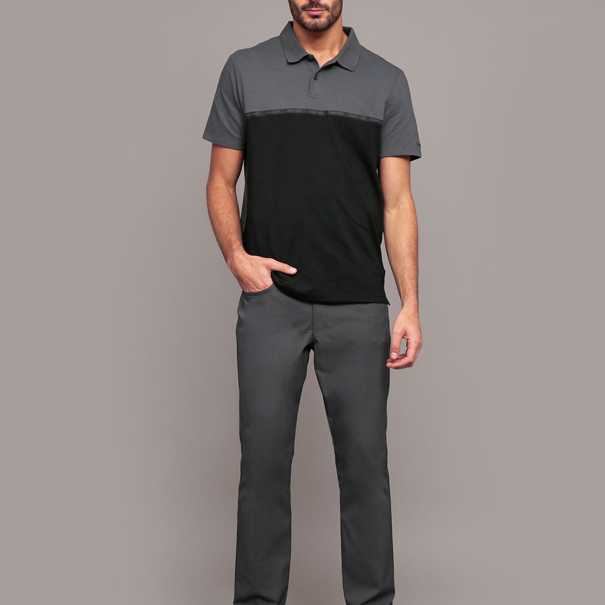 CALVIN KLEIN - Pantalón Stretch Tech Slim Gris Calvin Klein