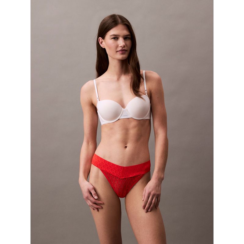 CALVIN KLEIN - Colaless Icon Logo Lace Rojo Calvin Klein
