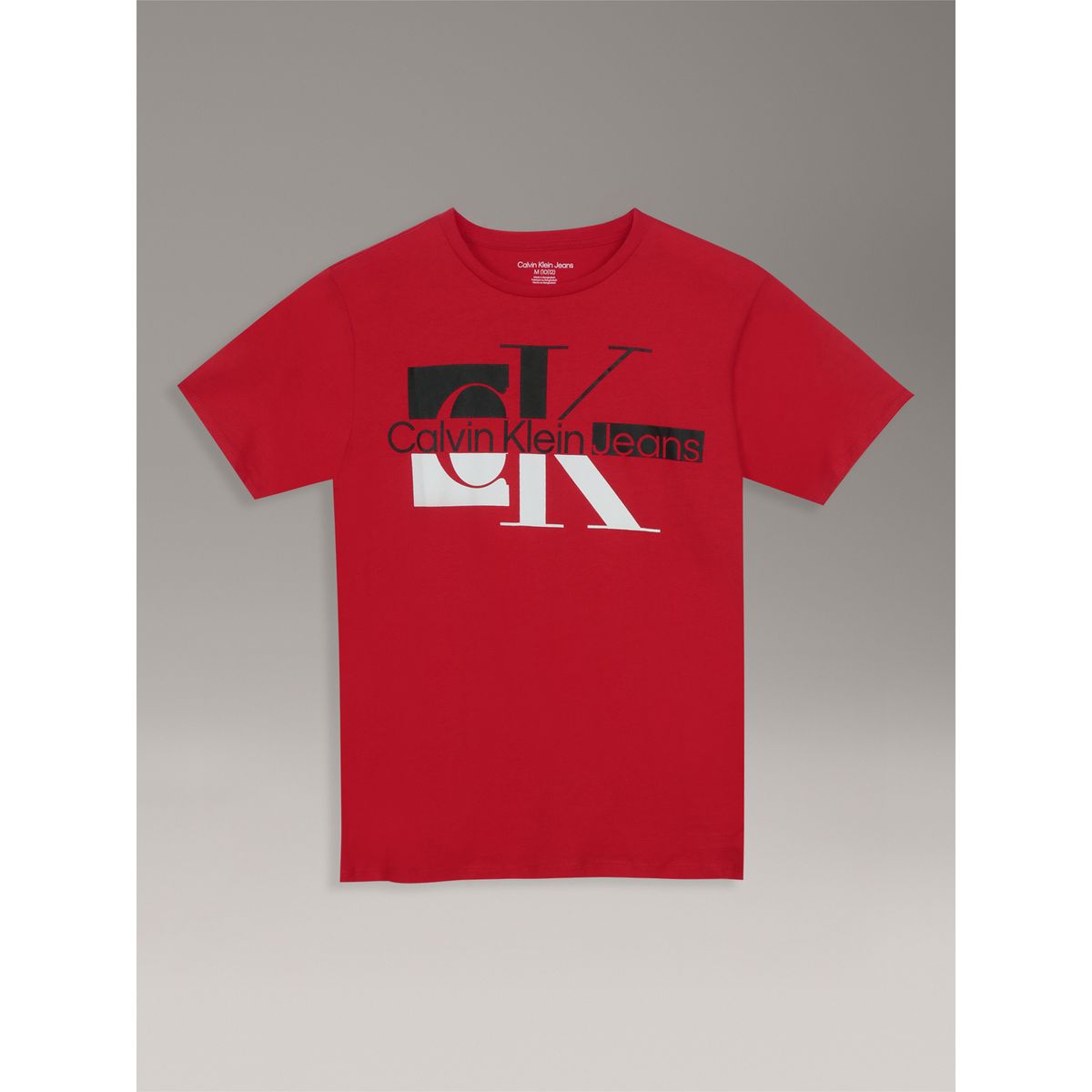 CALVIN KLEIN - Polera Niño De Manga Corta Con Monograma Rojo Calvin Klein