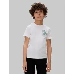 CALVIN KLEIN - Polera Niño Chest Surf Graphic Blanco