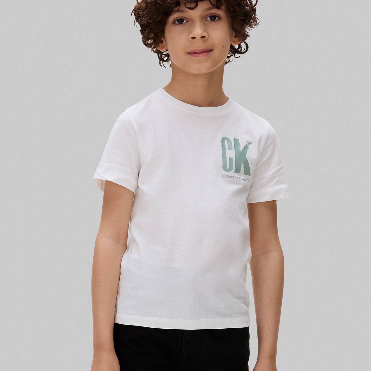 CALVIN KLEIN - Polera Niño Chest Surf Graphic Blanco Calvin Klein