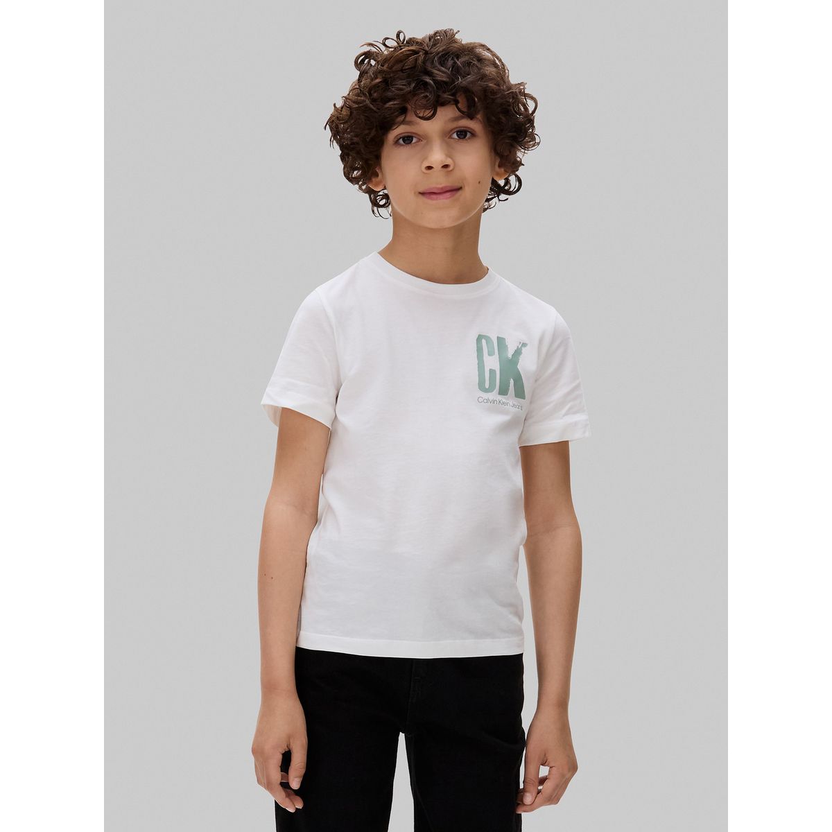 CALVIN KLEIN - Polera Niño Chest Surf Graphic Blanco Calvin Klein