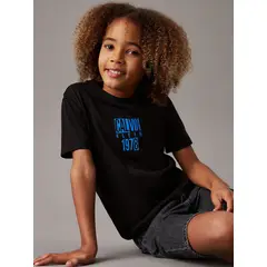 CALVIN KLEIN - Polera Niño Good Level Regular Negro