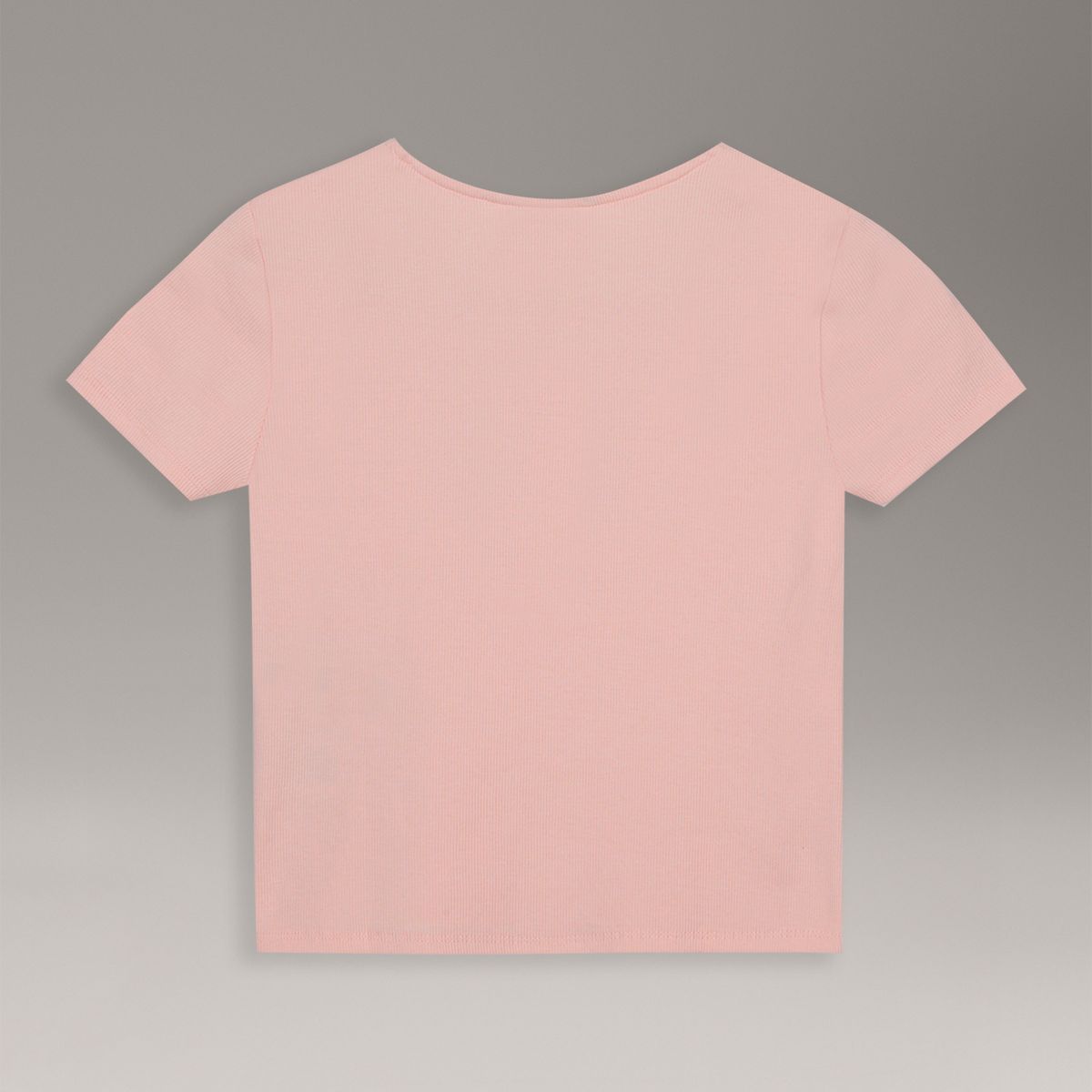 CALVIN KLEIN - Polera Niña De Punto Canalé Con Cuello Cuadrado Damasco Calvin Klein