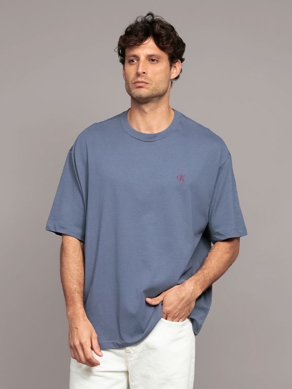 Polera Relaxed con Monograma Archive Azul Azul S
