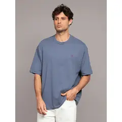 CALVIN KLEIN - Polera Relaxed con Monograma Archive Azul