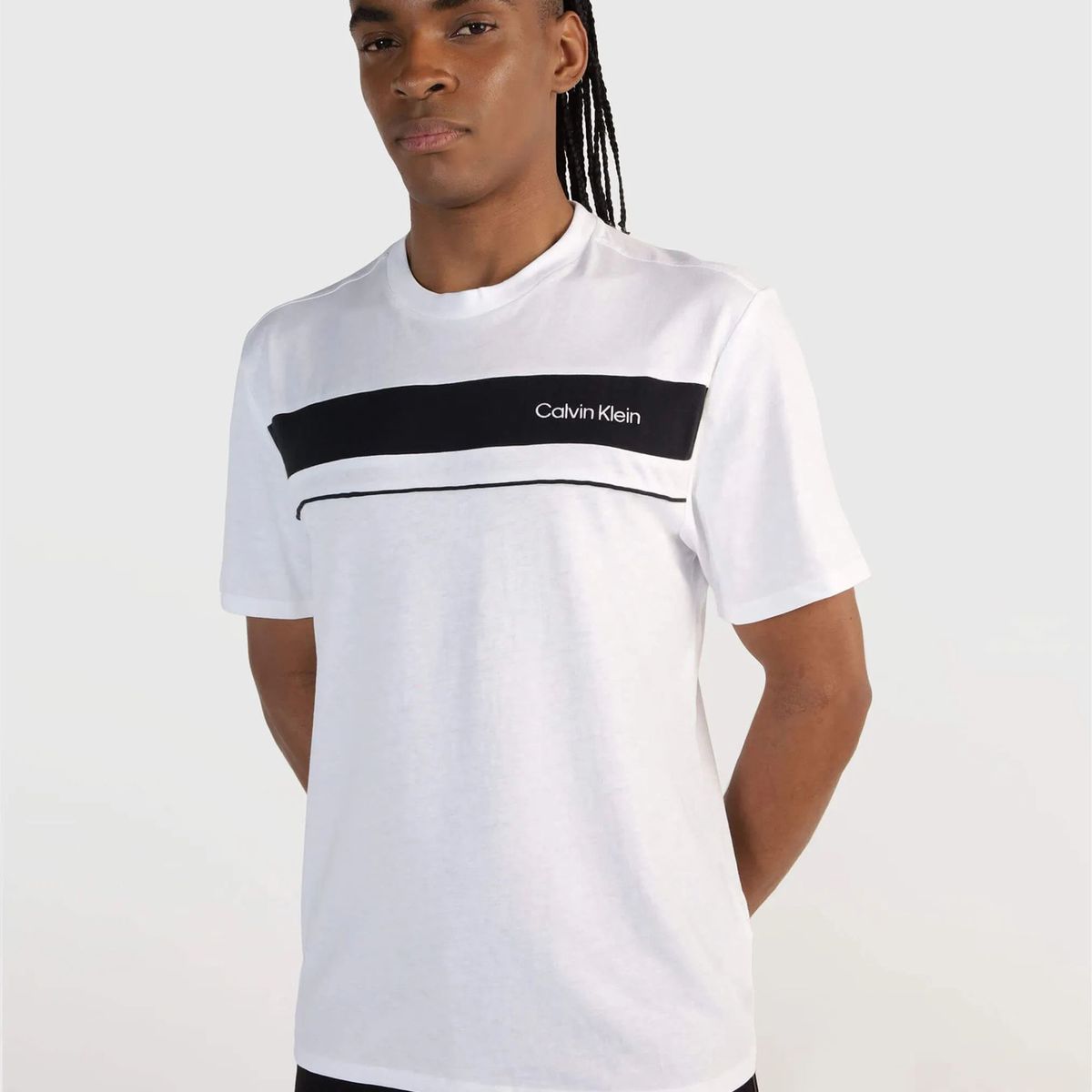 CALVIN KLEIN - Polera Standard Logo Blanco Calvin Klein
