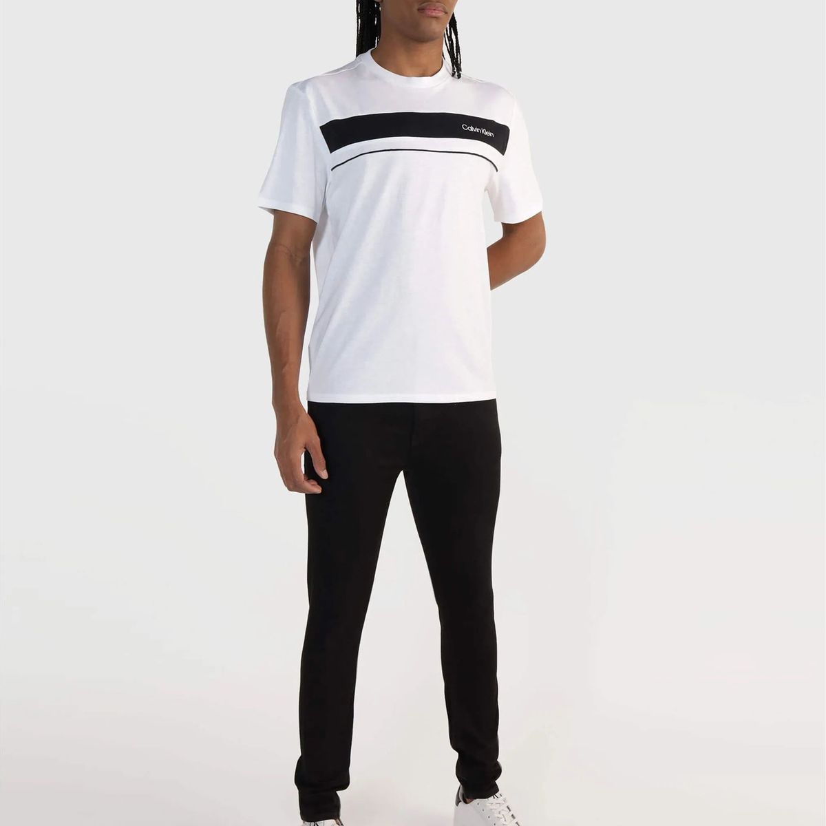 CALVIN KLEIN - Polera Standard Logo Blanco Calvin Klein