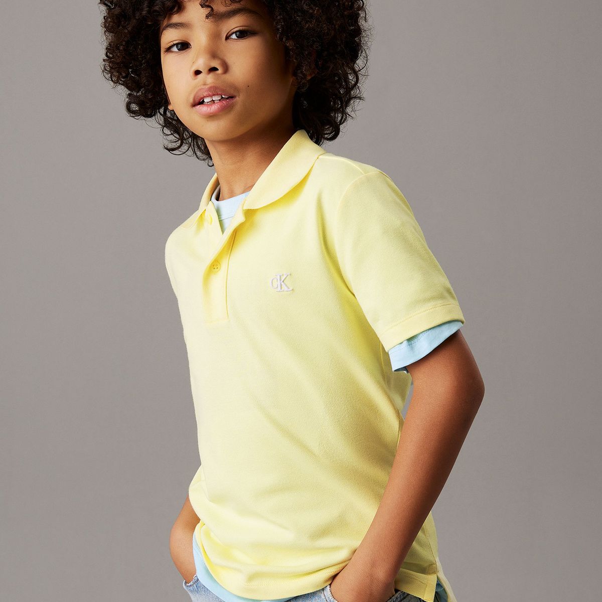 CALVIN KLEIN - Polo Niño Essential Amarillo Calvin Klein