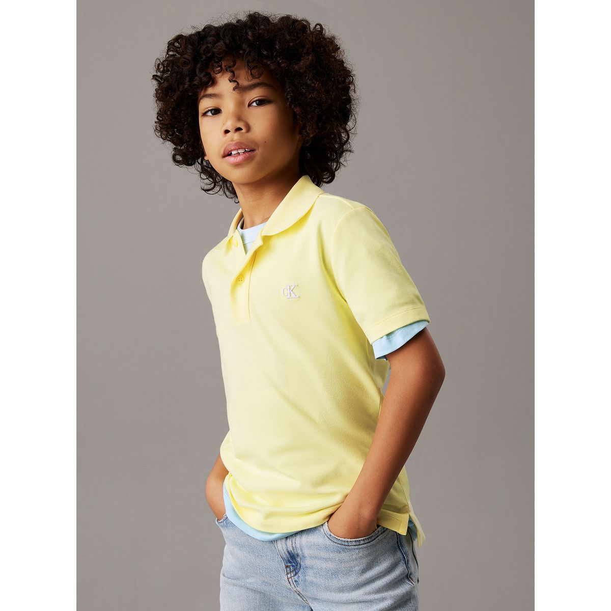 CALVIN KLEIN - Polo Niño Essential Amarillo Calvin Klein