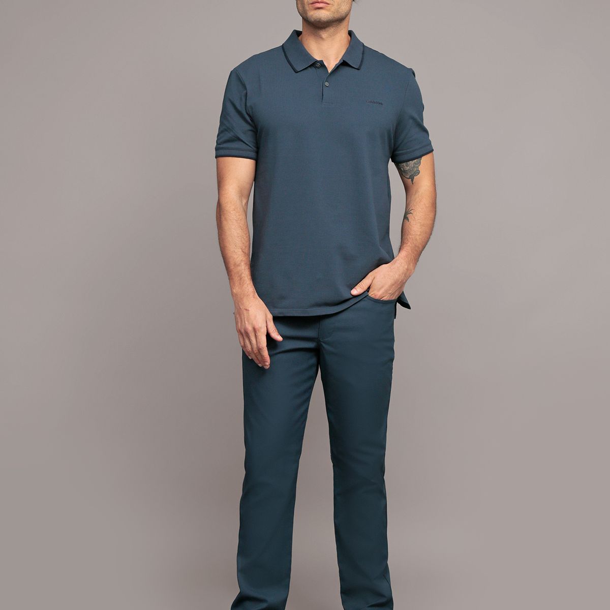 CALVIN KLEIN - Pantalón Stretch Tech Slim Azul Calvin Klein