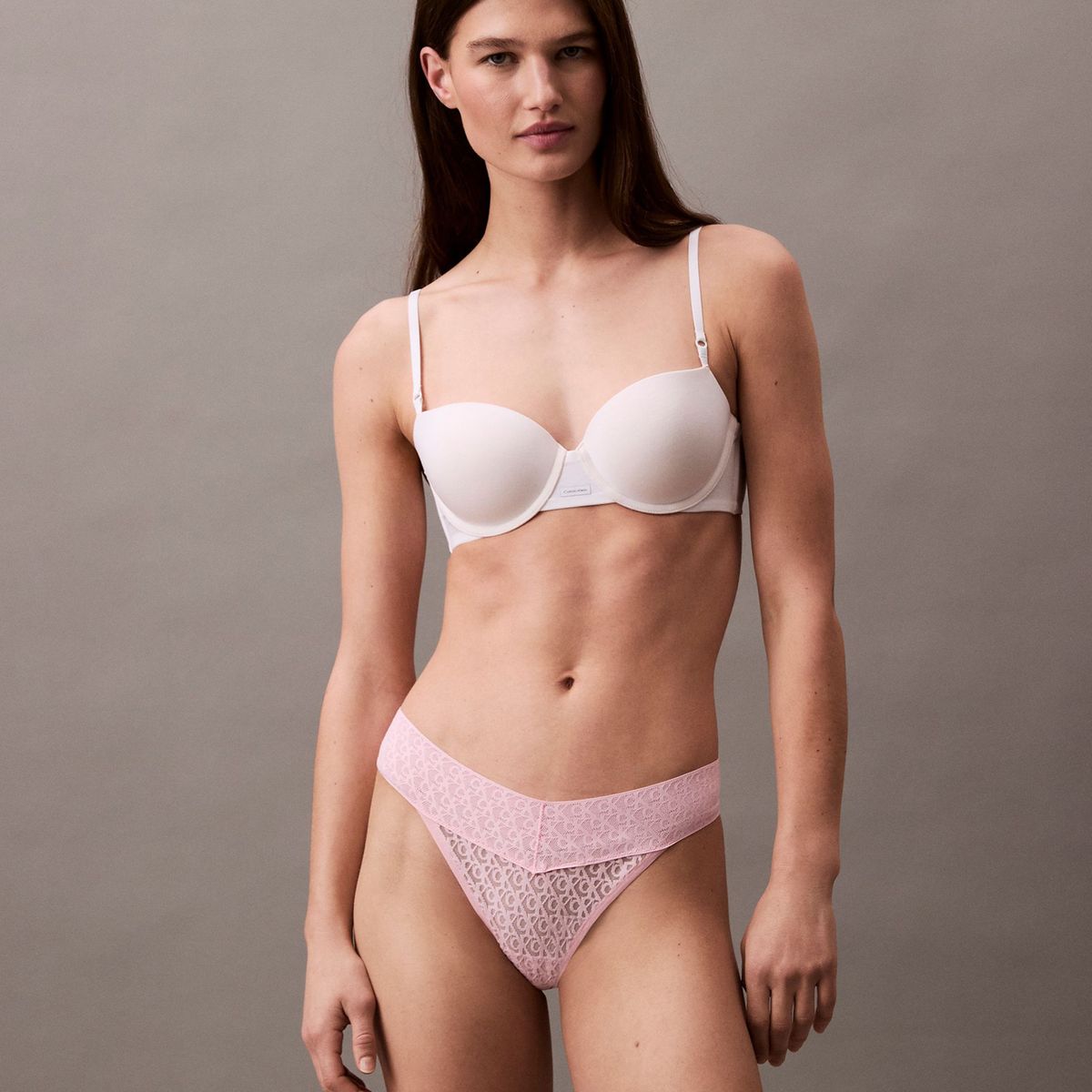 CALVIN KLEIN - Colaless Icon Logo Lace Rosado Calvin Klein