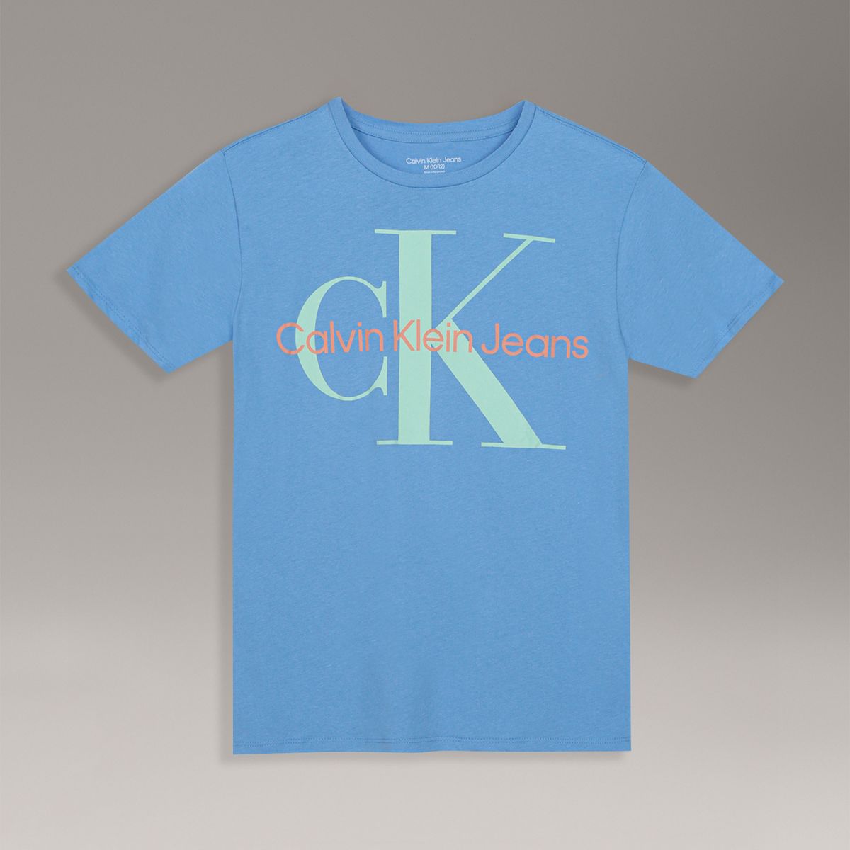 CALVIN KLEIN - Polera Niño Classic Con Monograma Para Niño Celeste Calvin Klein