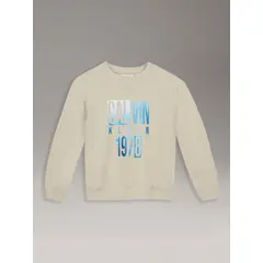 CALVIN KLEIN - Polerón Niño Gradient Graphic Beige