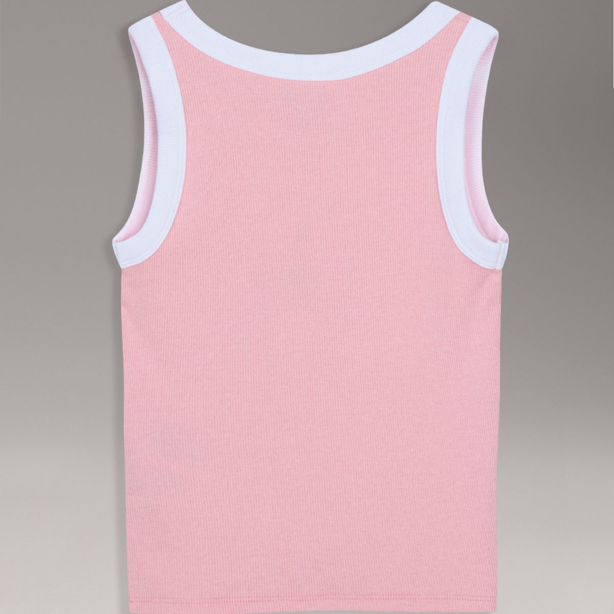 CALVIN KLEIN - Polera Niña Sin Mangas Acanalada Con Detalles En Contraste