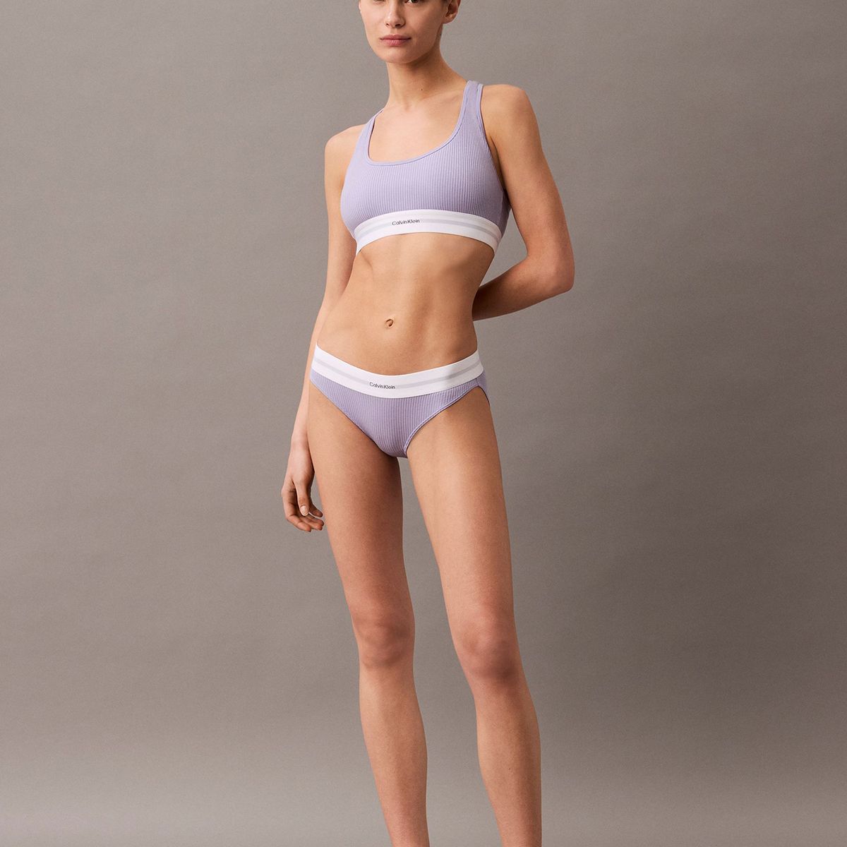CALVIN KLEIN - Bralette Cotton Modal Rib Morado Calvin Klein