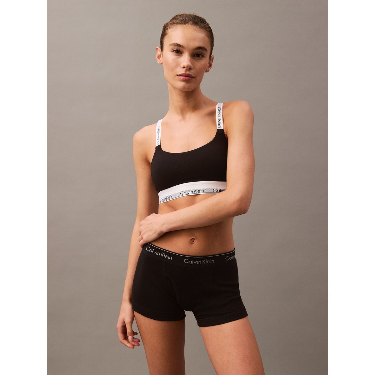 CALVIN KLEIN - Bralette Icon Modal Mesh Negro Calvin Klein