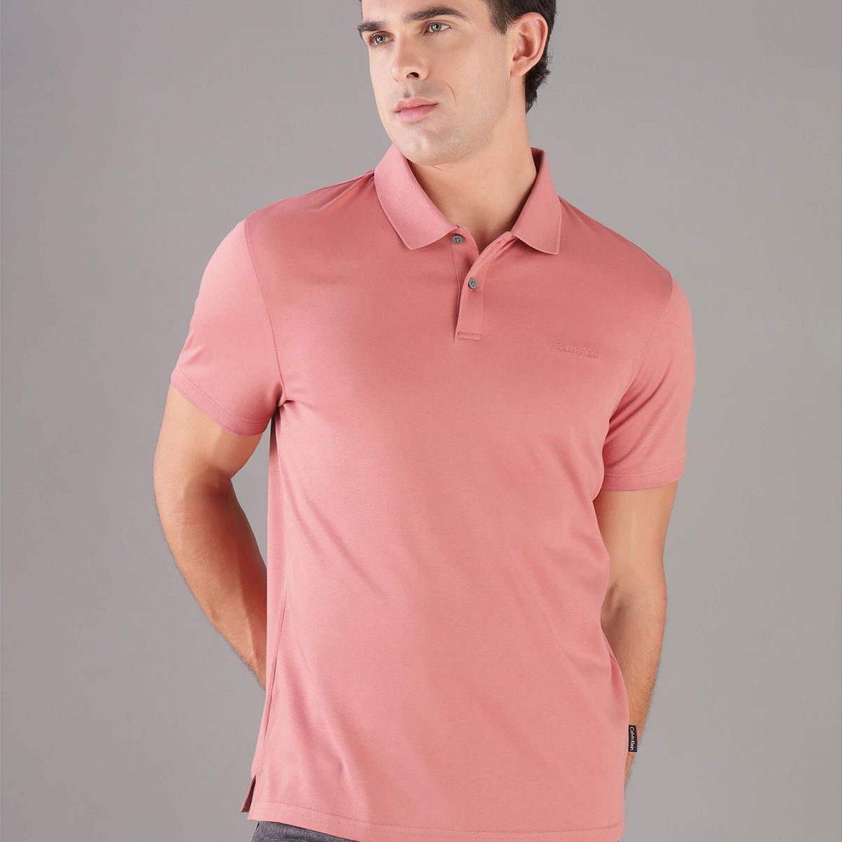 CALVIN KLEIN - Polo Solid Liquid Rosado Calvin Klein