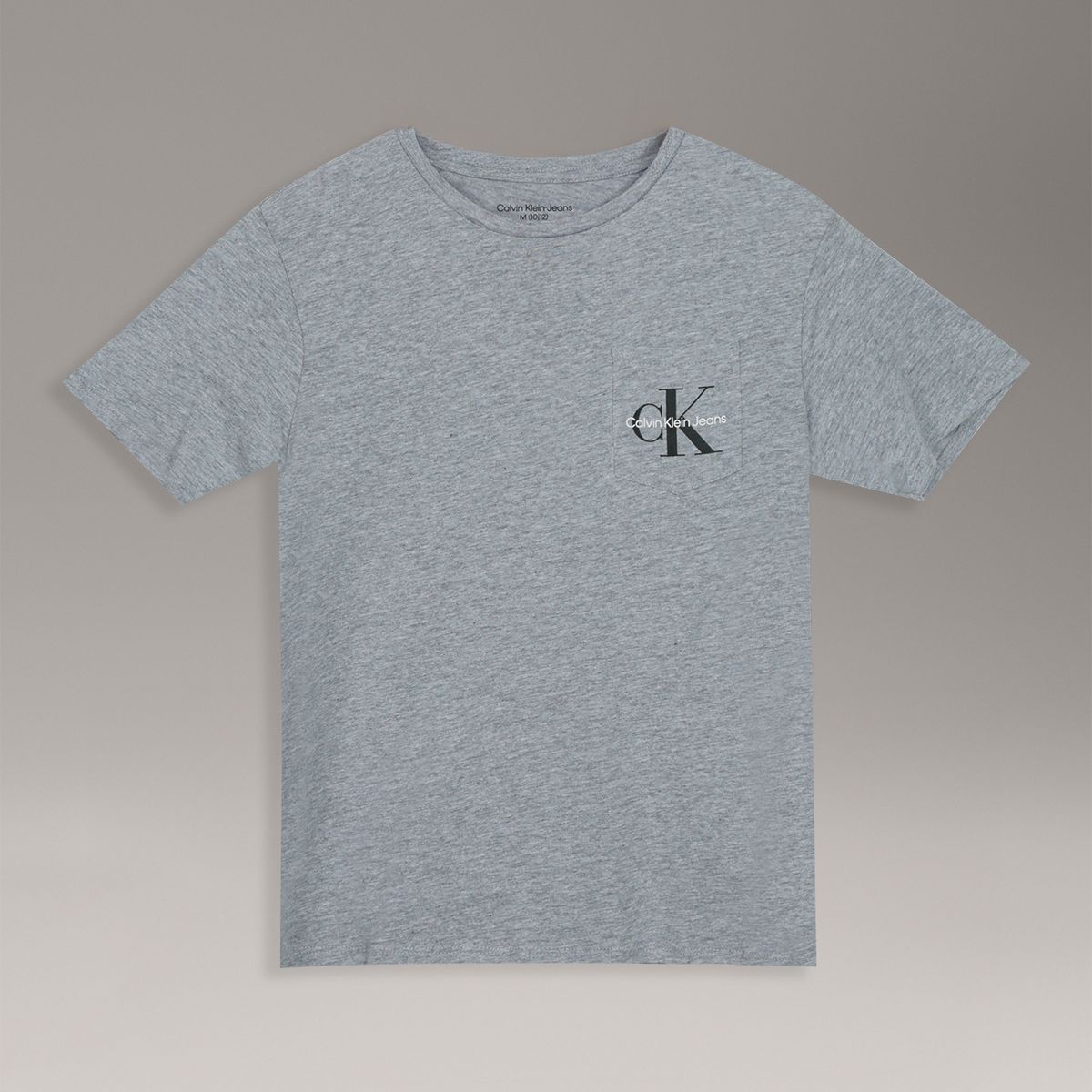 CALVIN KLEIN - Polera Niño Con Bolsillo Y Logotipo Gris Calvin Klein