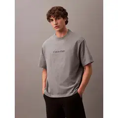 CALVIN KLEIN - Polera Relaxed con Logo Gris