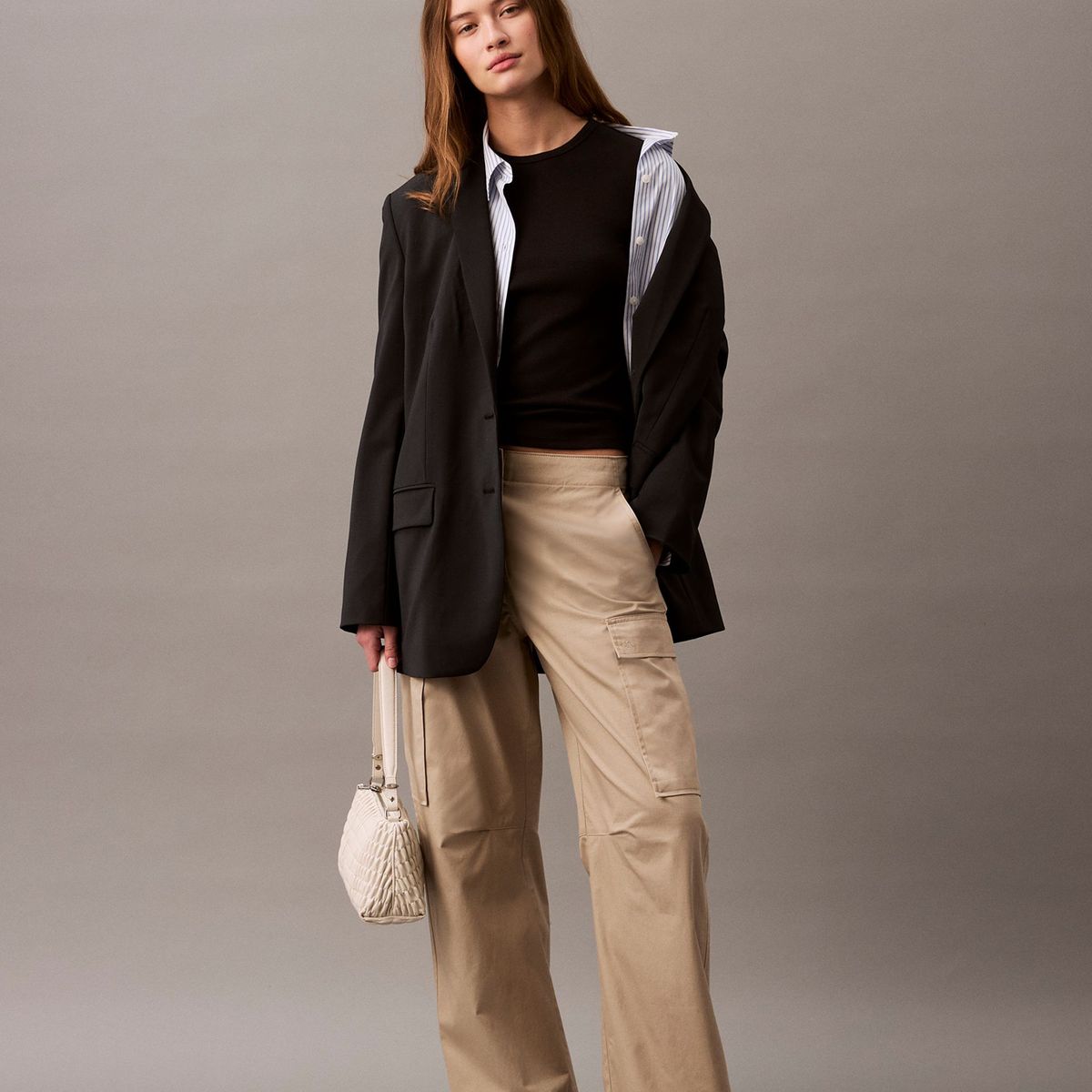 CALVIN KLEIN - Polera Contour Rib Negro Calvin Klein