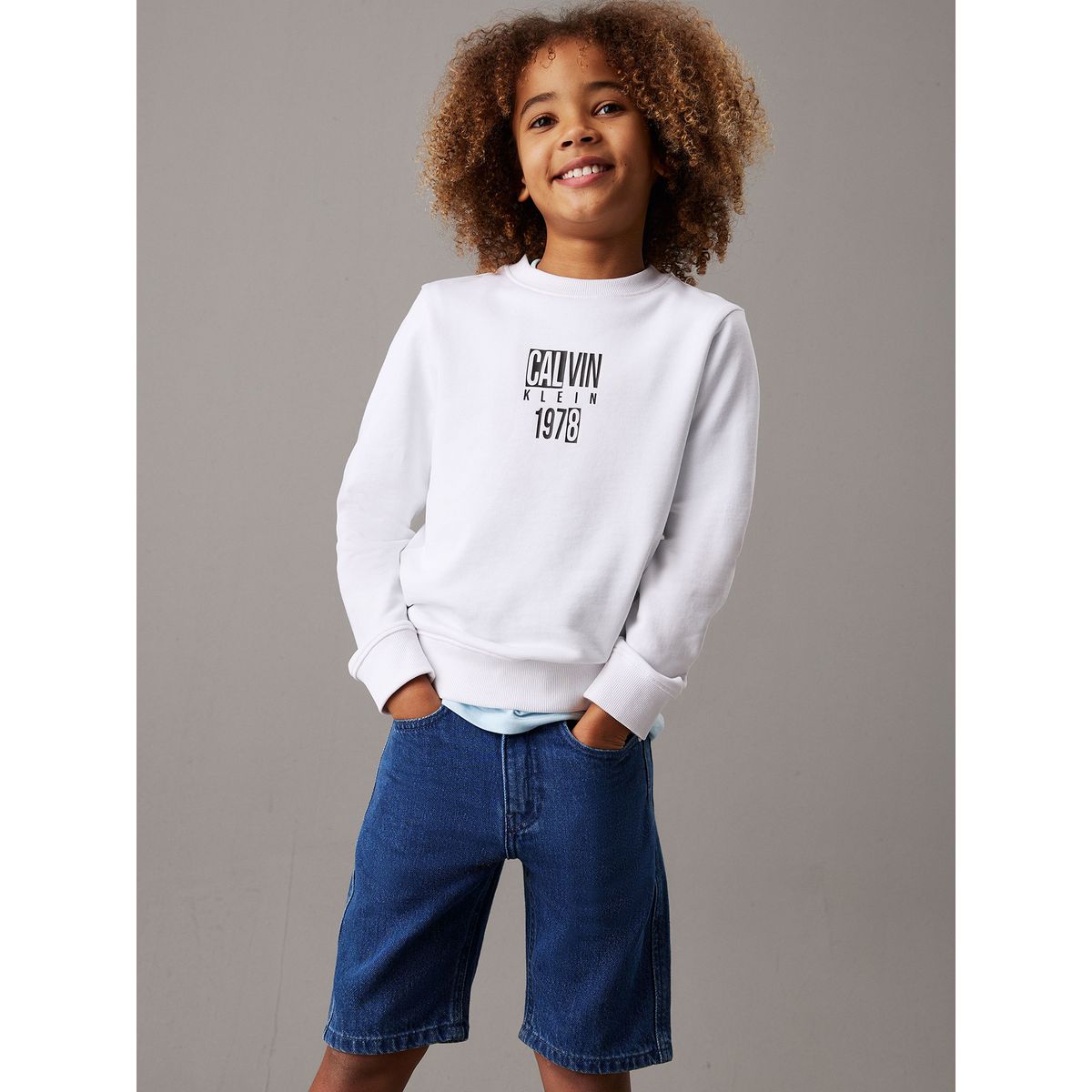 CALVIN KLEIN - Polerón Niño Good Level Graphic Blanco Calvin Klein