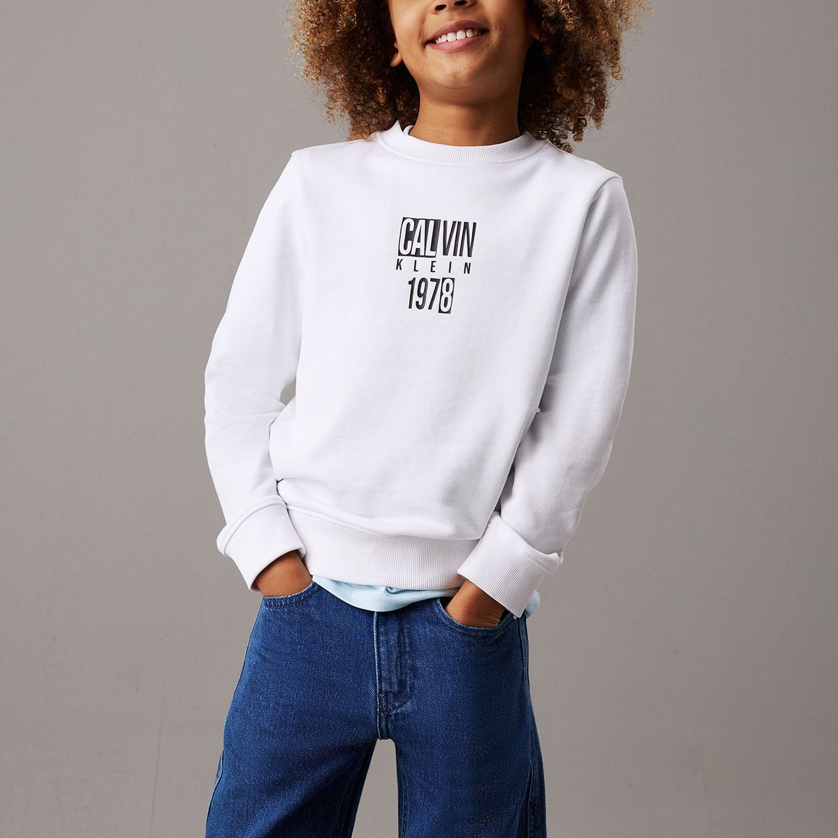 CALVIN KLEIN - Polerón Niño Good Level Graphic Blanco Calvin Klein