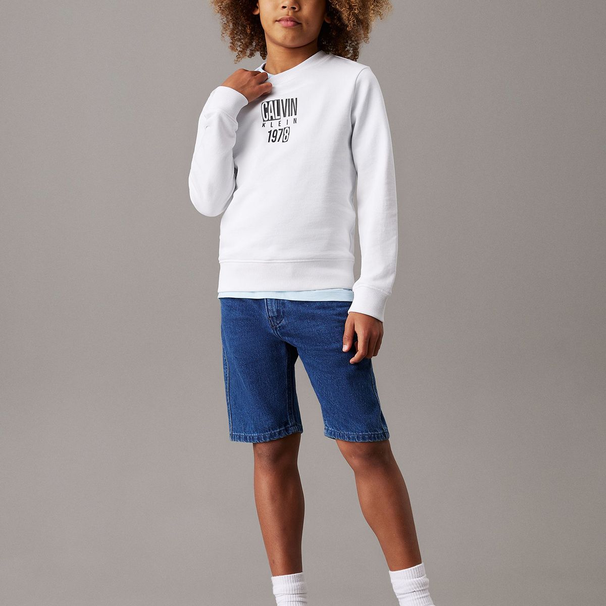 CALVIN KLEIN - Polerón Niño Good Level Graphic Blanco Calvin Klein