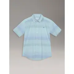 CALVIN KLEIN - Camisa Niño Elemental Stripe Celeste