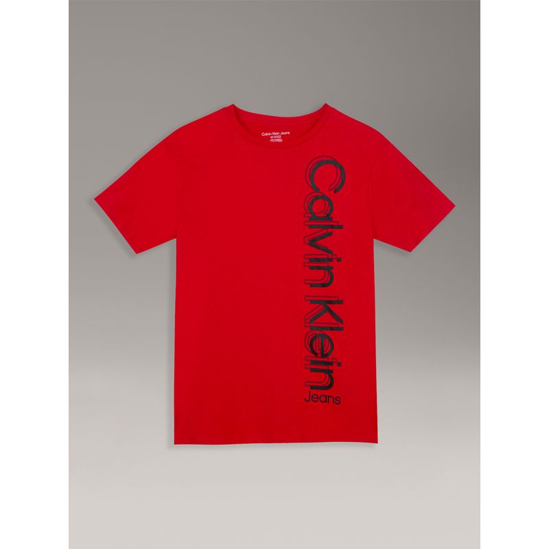 CALVIN KLEIN - Polera Niño Vertically Rojo Calvin Klein