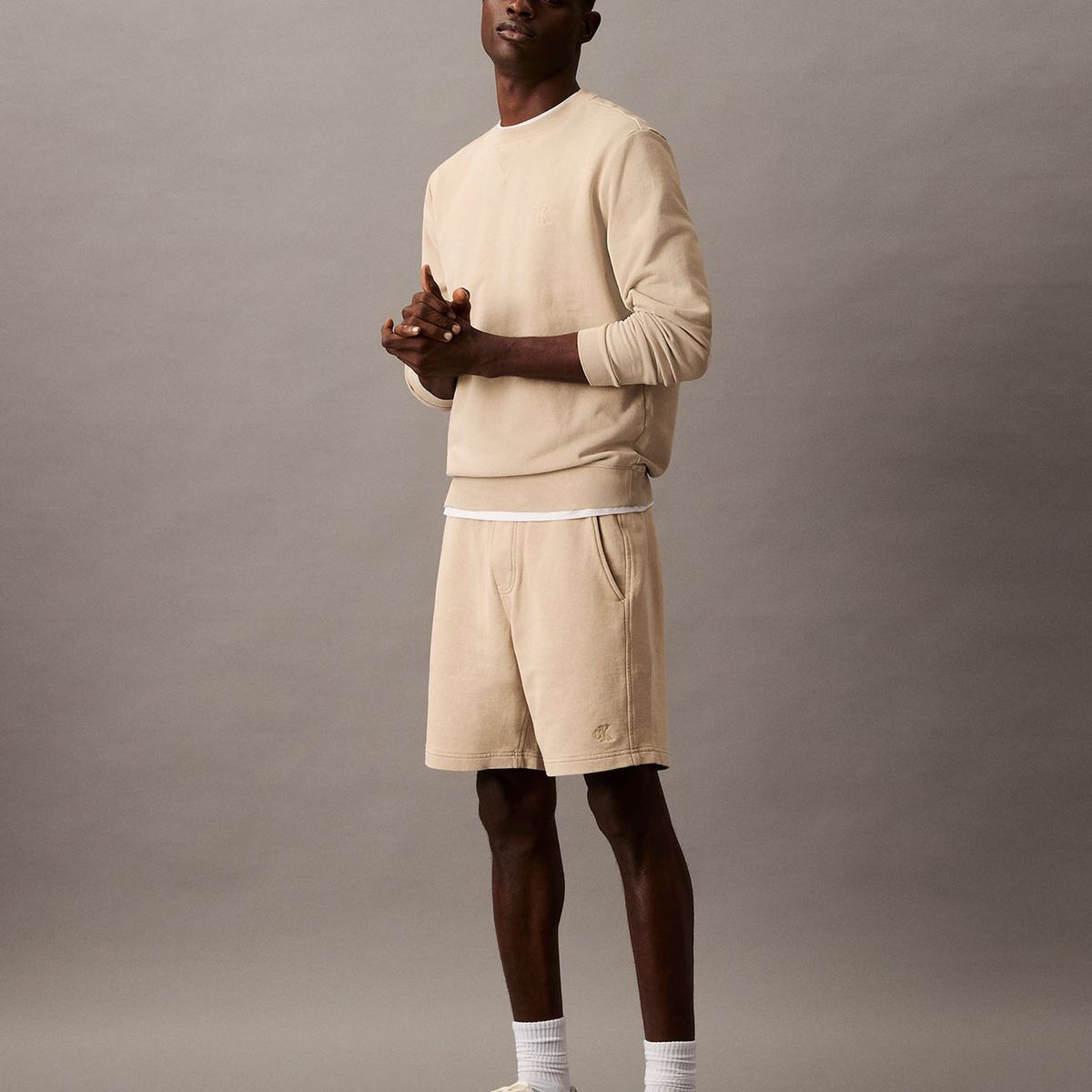 CALVIN KLEIN - Short de Felpa Garment Beige Calvin Klein