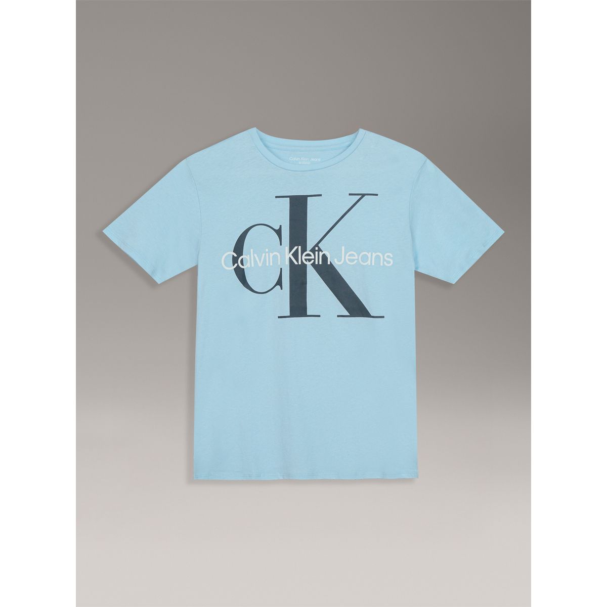 CALVIN KLEIN - Polera Niño Classic Con Monograma Para Niño Celeste Calvin Klein
