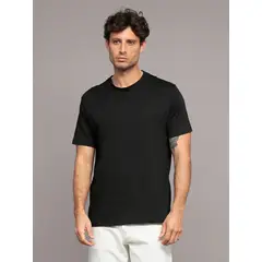 CALVIN KLEIN - Polera Básica Jacquard Negro