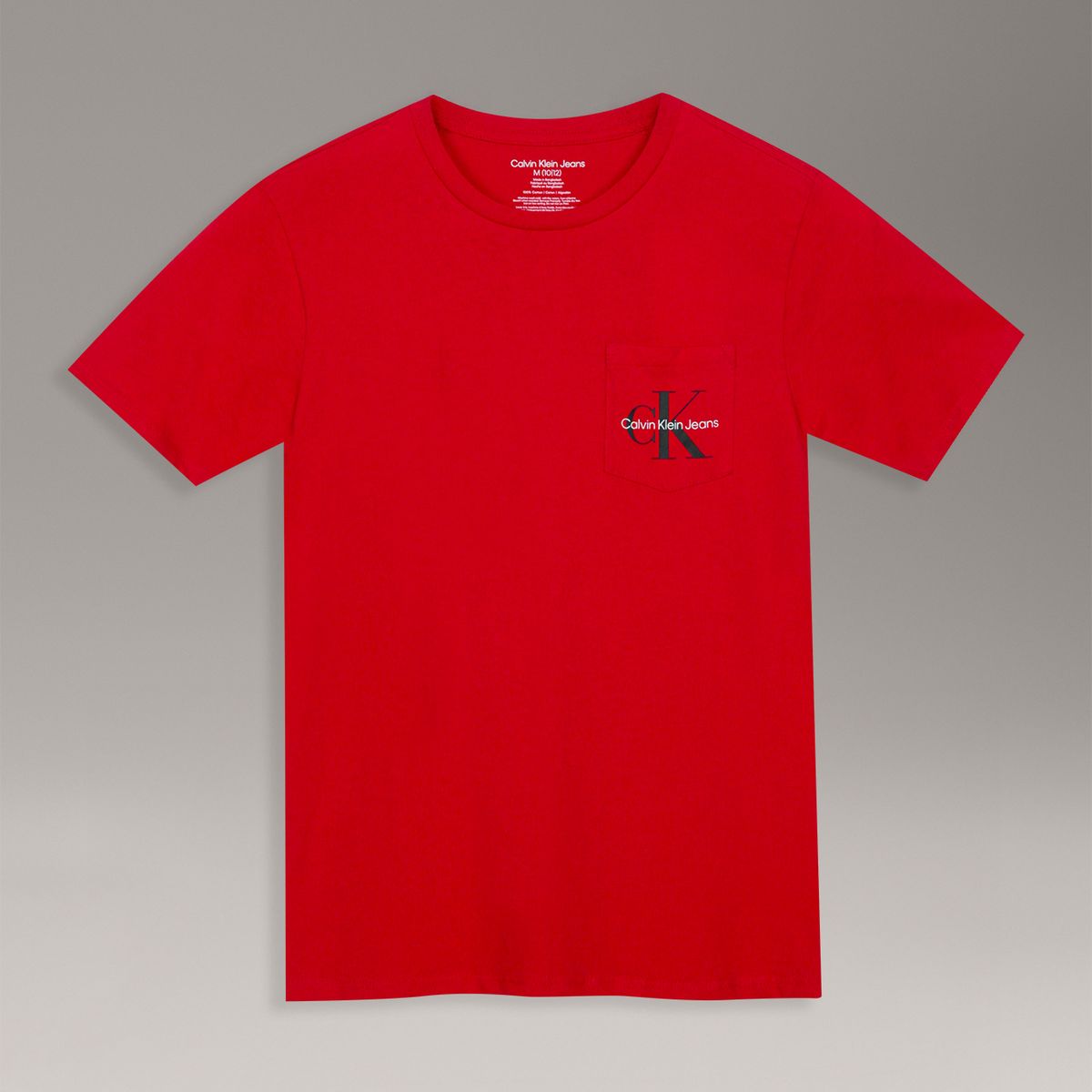 CALVIN KLEIN - Polera Niño Con Bolsillo Y Logotipo Rojo Calvin Klein