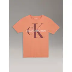 CALVIN KLEIN - Polera Niño Classic Con Monograma Para Niño Naranja